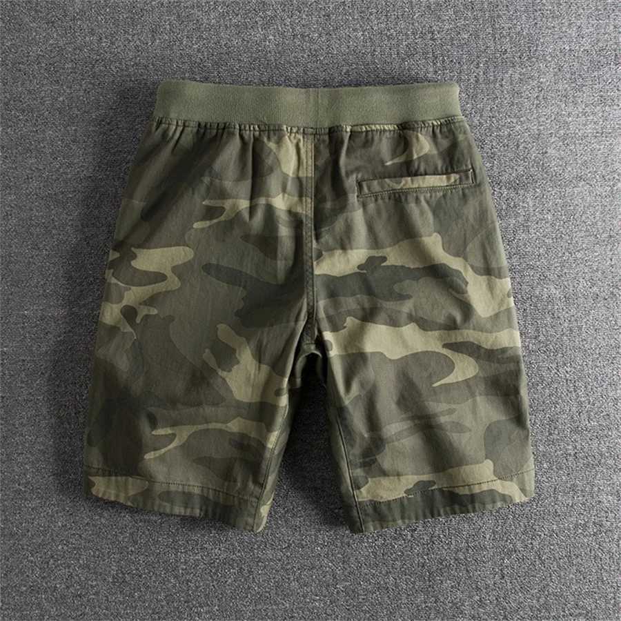 Men's Shorts Summer mens camouflage shorts casual elastic waist comfortable and loose jogging pants cotton cargo gym running shorts beach shorts 