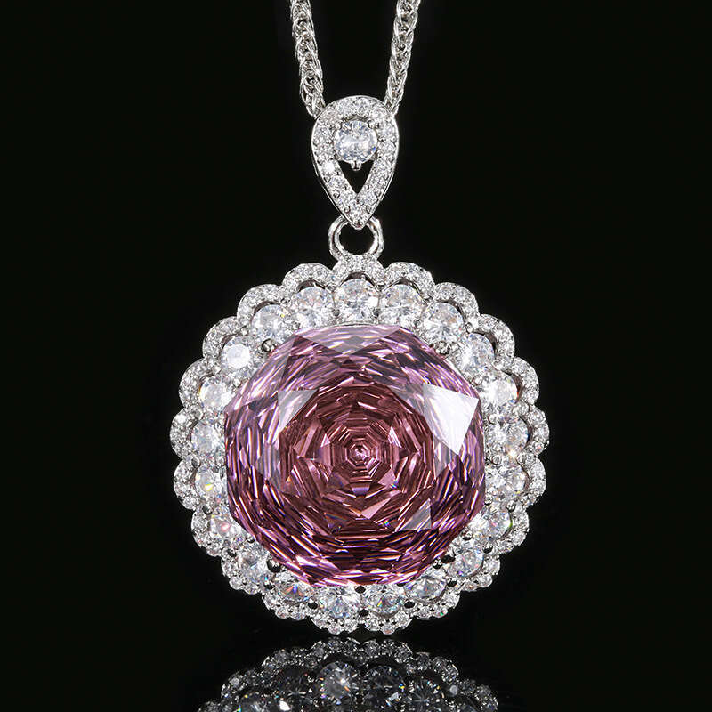 Popular hot item new Zhuangsheng Jewelry copper base gold-plated rose cut light set, female lead stone 18mm