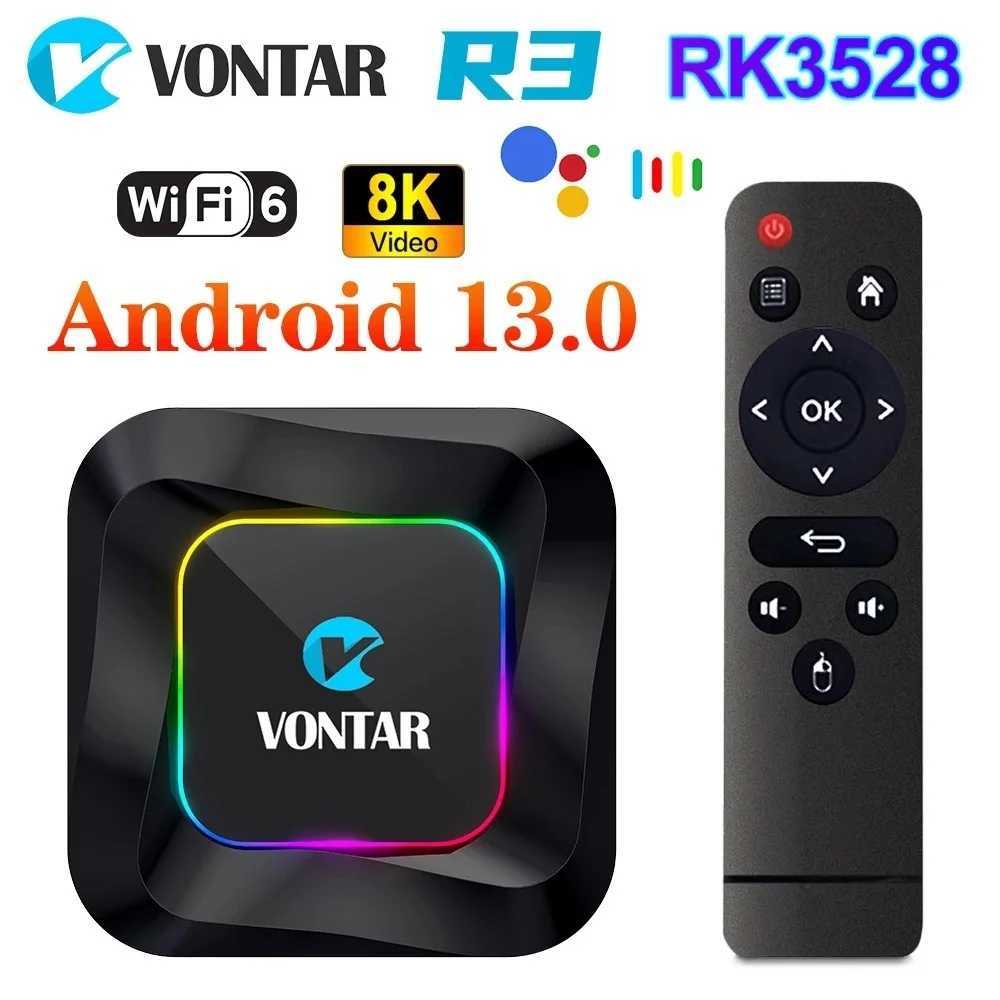 VONTAR R3 TV box Android 13 Rockchip RK3528 quad core Cortex A53 supports 8K video BT Wifi6 Google voice media player set-top box X250325