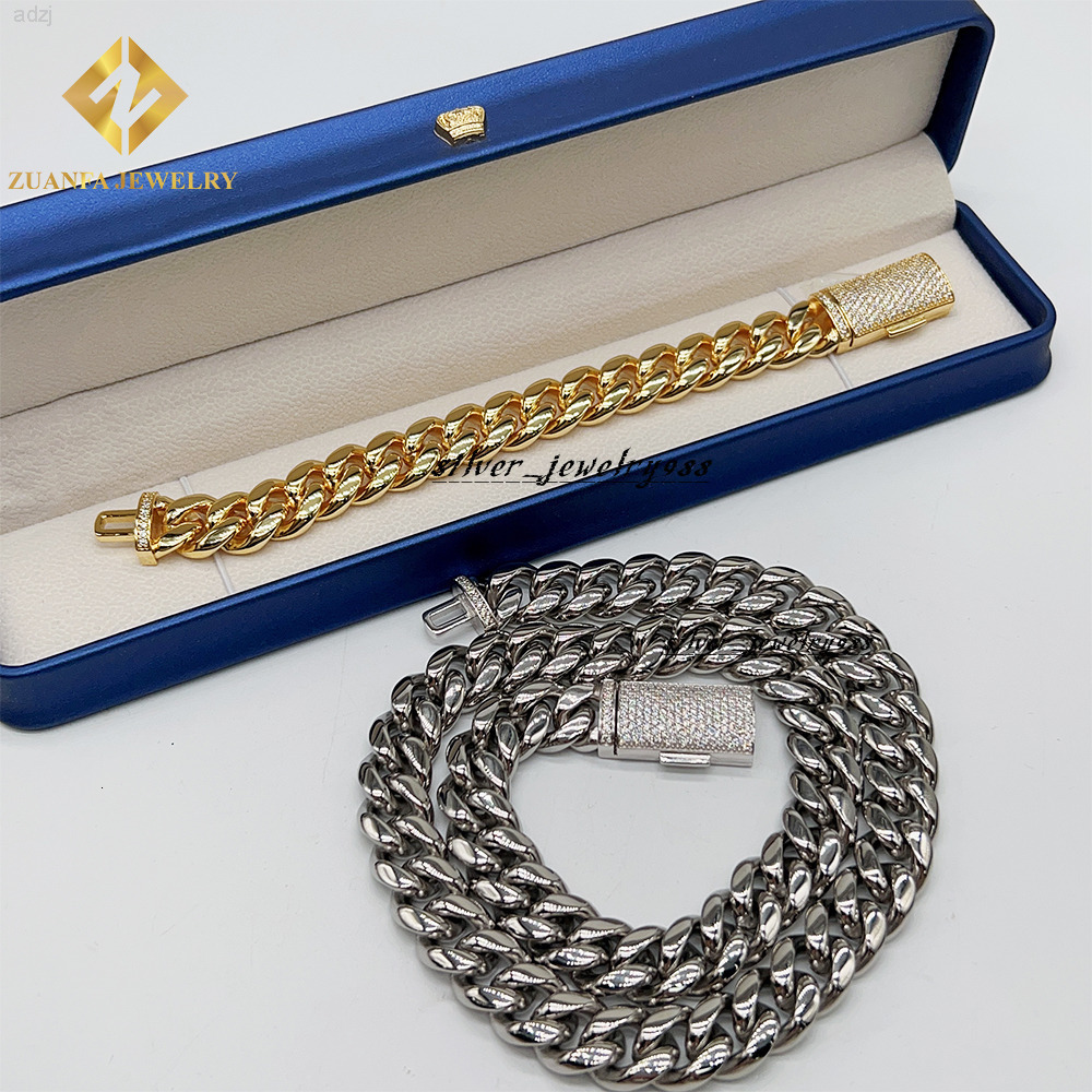 Wholesale Cheap Price Stainless Steel Jewelry 925 Sterling Silver Moissanite Box Lock Stainless Steel Necklaces Chain for Men