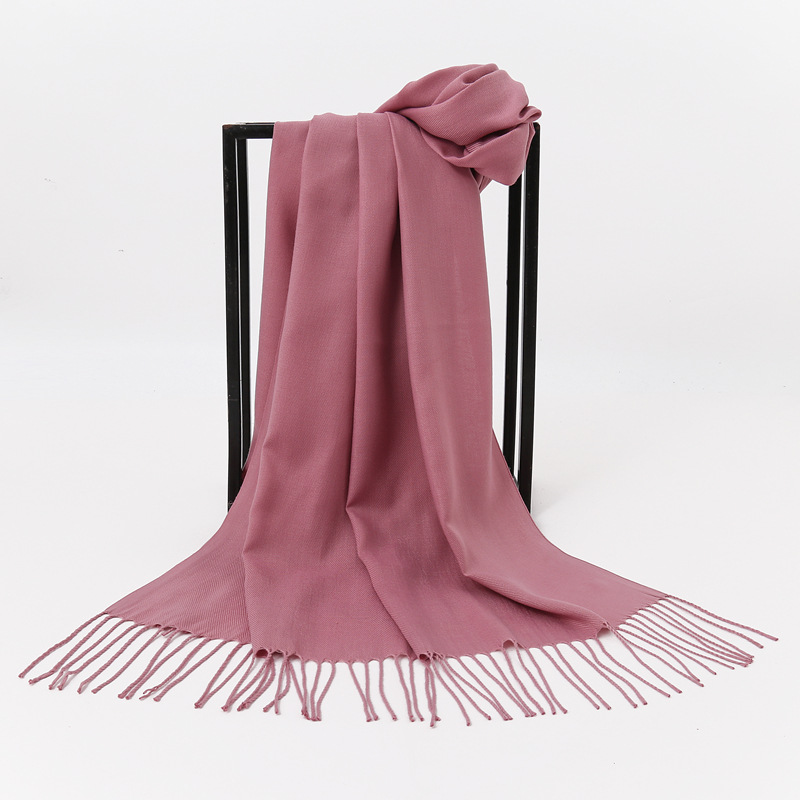 K226 One piece of new imitation cashmere scarf for women Korean style autumn and winter warm cashmere solid color gift neck shawl