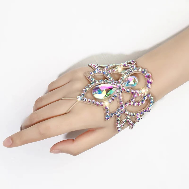 Stage Performance Accessories Belly Dance Bracelet High-end Female Adult Exquisite Performance Rhinestone Matching Accessories 250318