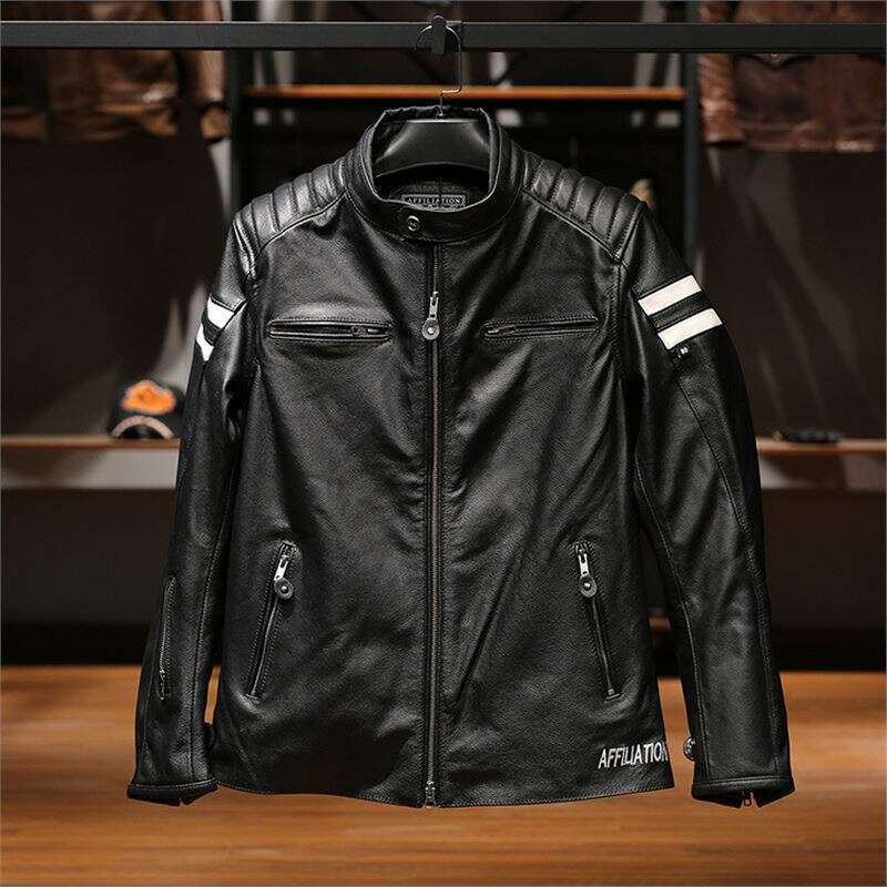 Leading Layer Cowhide Men's 80 Harley Two Bar Motorcycle Leather Jacket