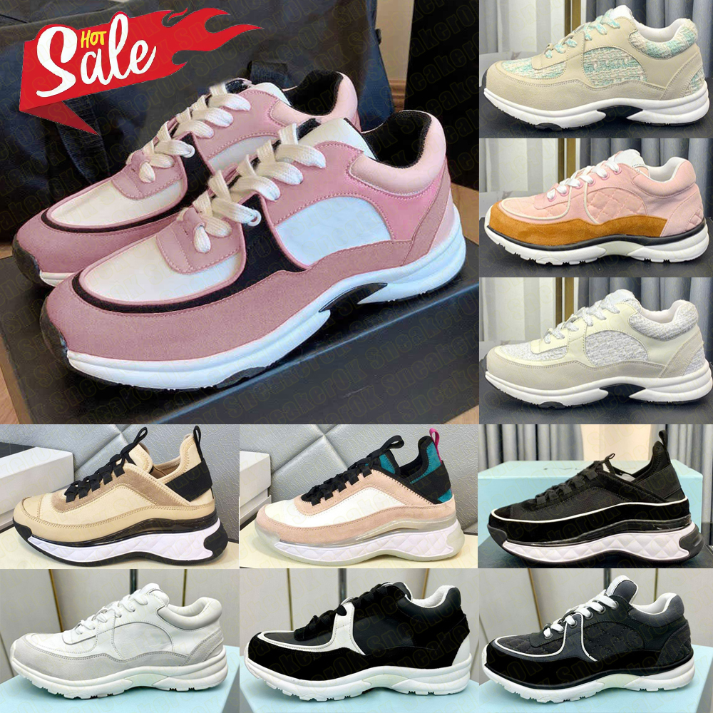 Designer Womens Shoes Out Of Office Channelsss Luxury Casual Womens Trainers Fashion Reflective Sneakers Vintage Suede Leather Loafers Woman Sneaker Shoes