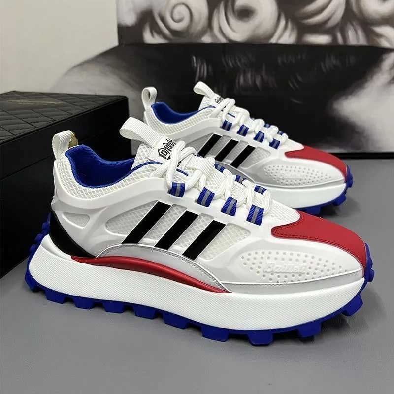 Short and chubby sports shoes mens breathable air mesh sports shoes shock-absorbing running shoes platform Vcani shoes Y250324