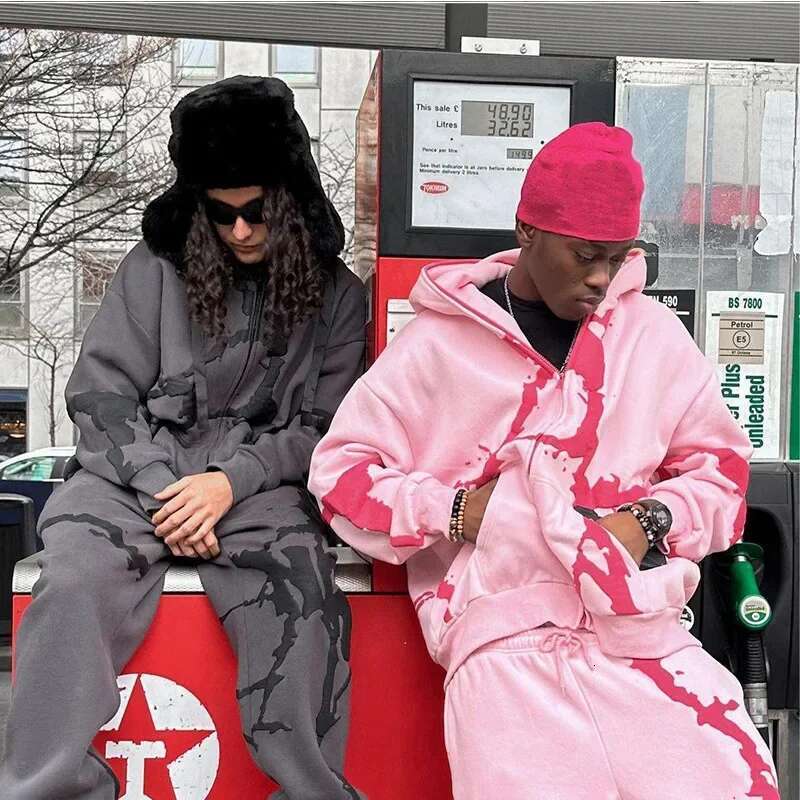 Women's Wear Trendy Brand Streetwear Hooded Sweatshirt Y2k Casual Hip Hop Zipper Jacket For Men Women Top Dealer Stock Available