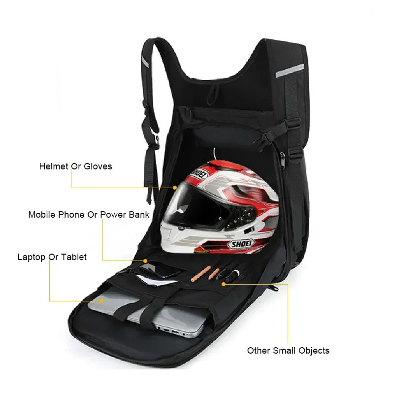 Large Motorcycle Riding Hard Shell Helmet Bag Full Helmet LED Backpack Luminous Display LED Screen Backpack 250321