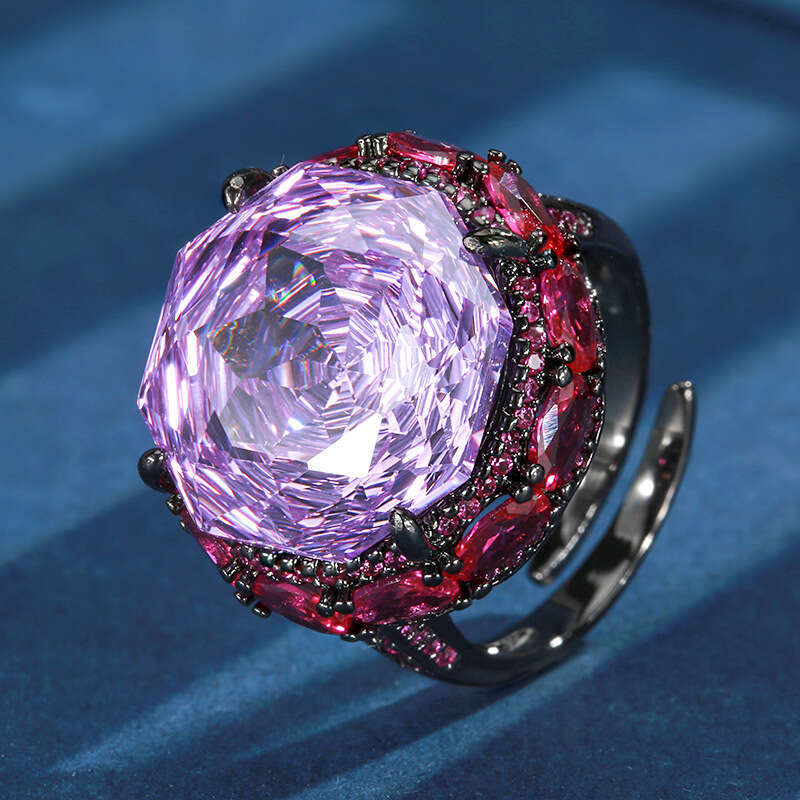 Popular hot item new Zhuangsheng jewelry copper base gold-plated rose cut circular temperament light set for women 18-16m