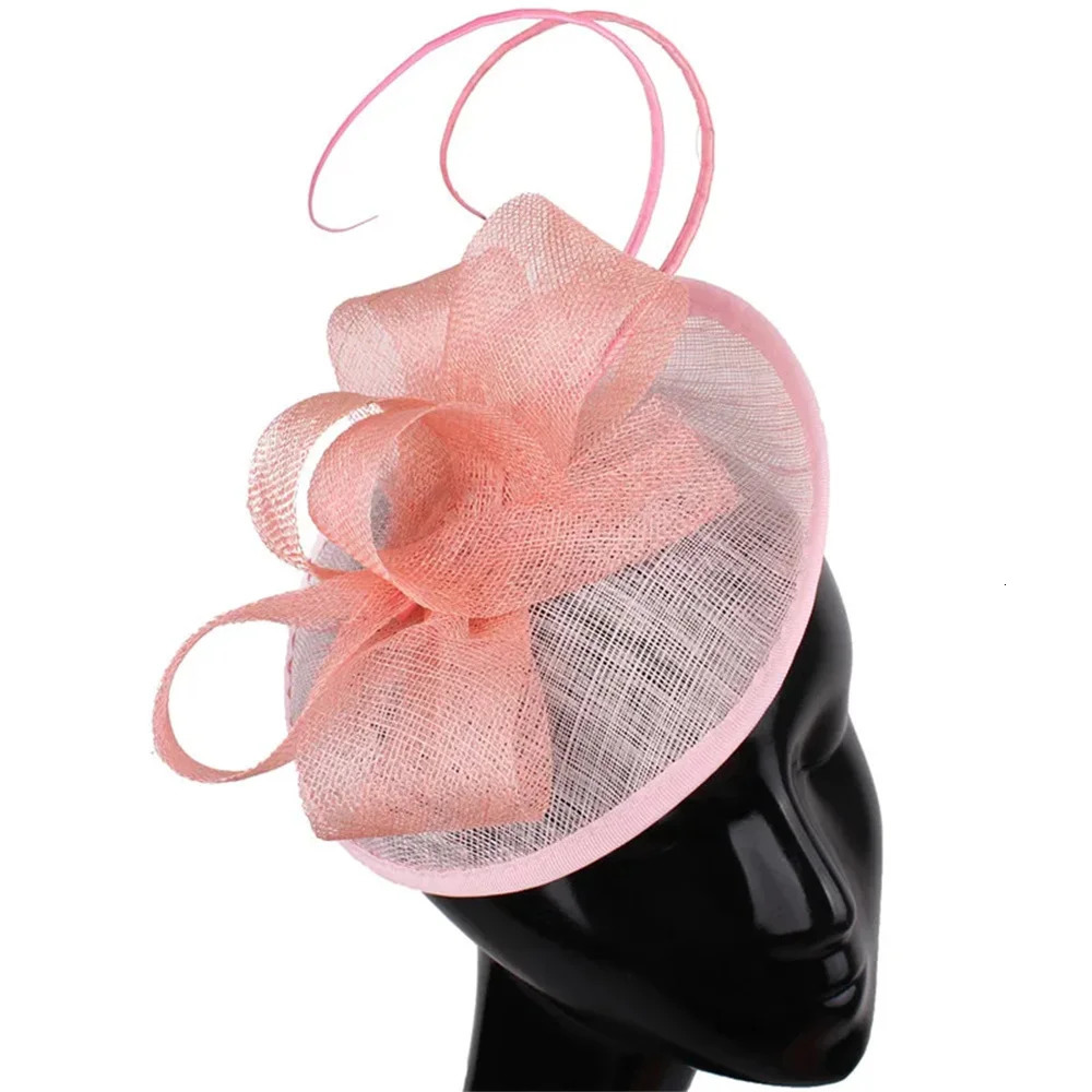 Classic Sinamay Millinery Cap Womens Cocktail Cap Charming Headwear Womens Racing Church Bridal Fashion Feather Accessories 250322