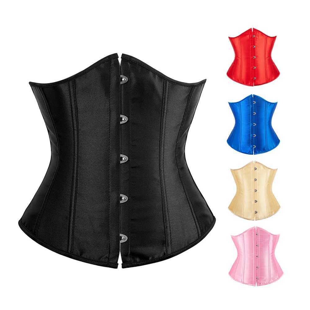 Satin underwear tight corset without cup Bustier ultra-thin fit waist belt decal shape W250325
