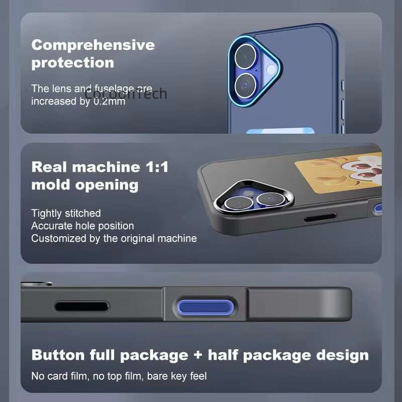 2024 New DIY Pattern Smart Display Electronic Ink Screen NFC Phone Suitable for iPhone 15 Pro Max 16 Plus Case