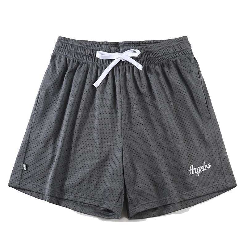 Mens running shorts solid color double-layer mesh American basketball shorts quick drying gym outdoor pants W250324