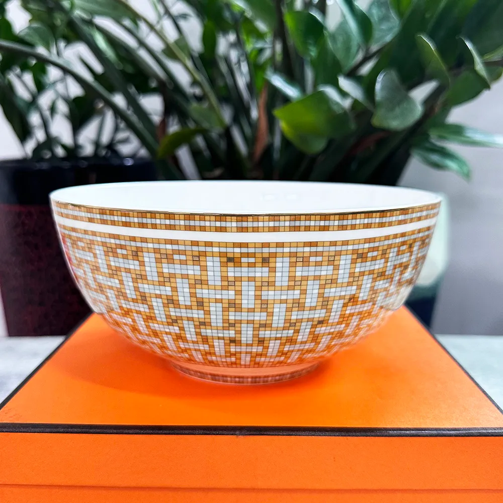 Deluxe ceramic bowl, fruit plate, apple, lemon, cherry tableware, cute yogurt, dessert, salad, soup bowl plate, breakfast bowl