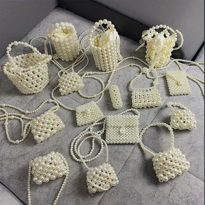 Heart Mini Bags for Women Delicate Pearl Cute Shoulder Crossbody Bag Stylish Versatile Sweet Girls Solid Color Leisure Holiday 250320