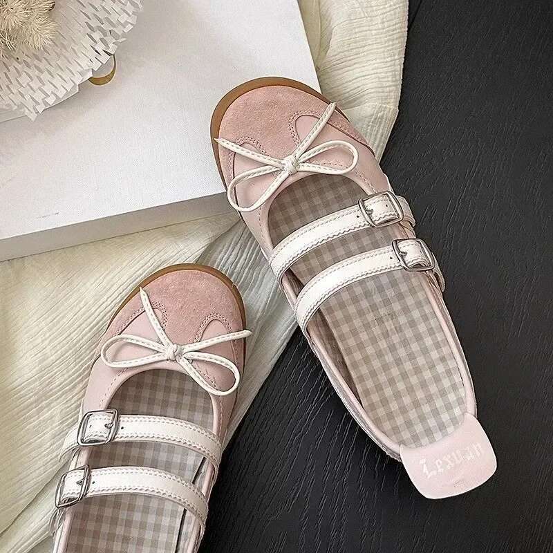 Summer Women Bow Ballet Dance Mary Jane Spring Fashion Designer Sneakers Jk Uniform Flat Lolita Soft-soled Casual Shoes
