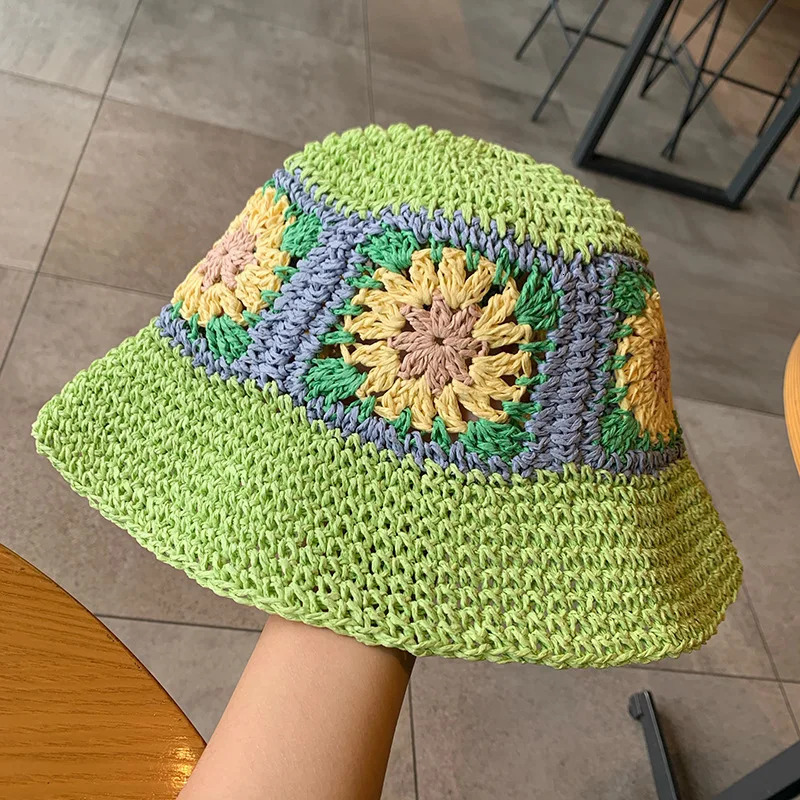 Home>Products>Hand woven Rafia straw hat>Womens summer vacation beach colored hat>Folding beach hat 250320