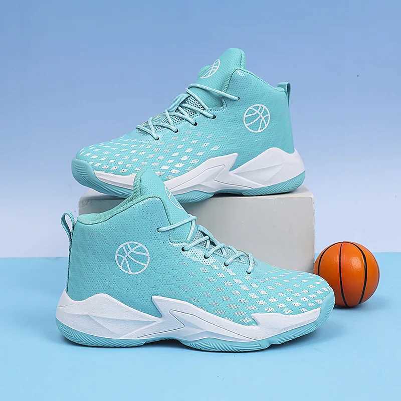 Brand childrens basketball shoes boys top sports shoes casual breathable tennis shoes womens comfortable non slip childrens sports shoes W250324