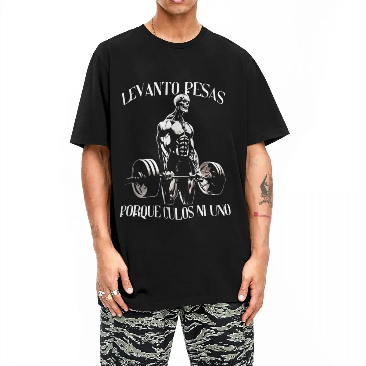 Haikyuu T-Shirt Calacas Chidas Gym Cotton T-Shirts Levanto pesas porque culos ni uno Fashion Tshirt Men Summer Y2K Loose Tees 250324