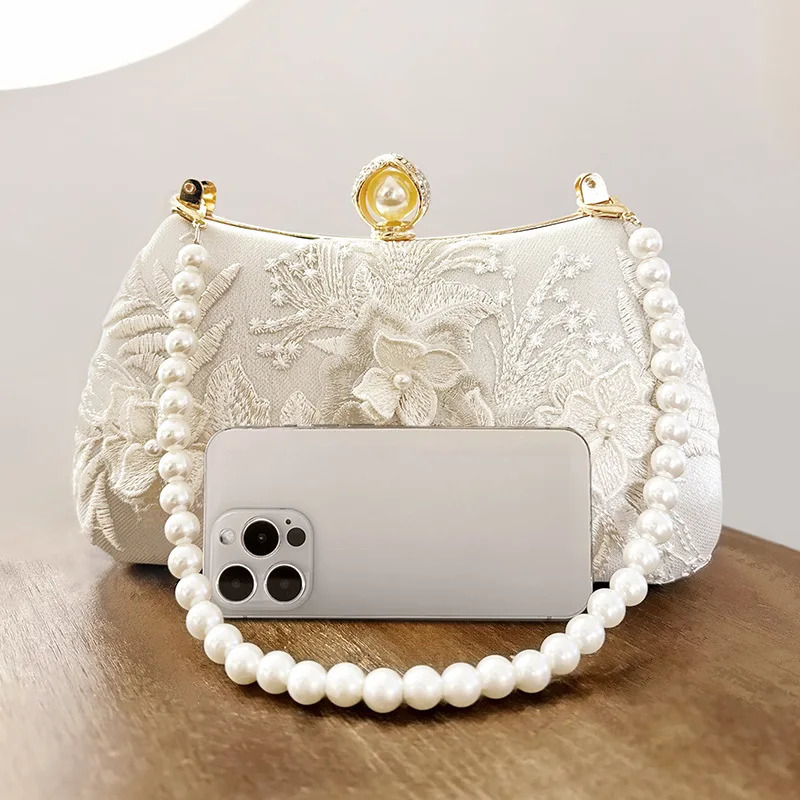 Women Flowers Evening Bags Dinner Wedding Dinner Wallets Pearl Hasp Clutch Wallets Mini Party Shoulder Bags 250320