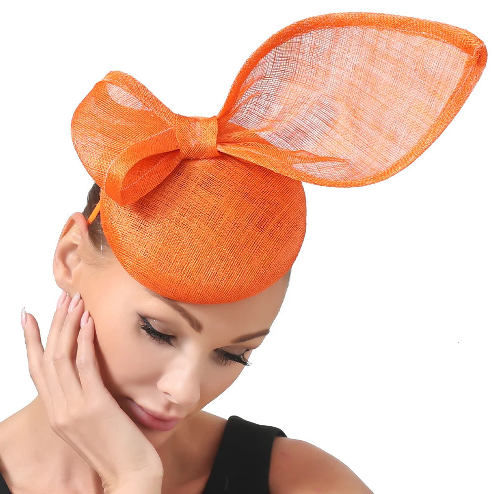 4-layer black Sinamay Millinery wedding charm hat scratch headband large bow knot church headband fashionable hairstyle accessories 250320