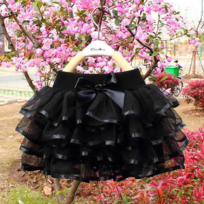Tutu Skirt Girls Cake Tutu Pettiskirt Dance Mini Skiing Birthday Princess Ball Dress Childrens Clothing 4-Layer Chiffon SkiingT250325