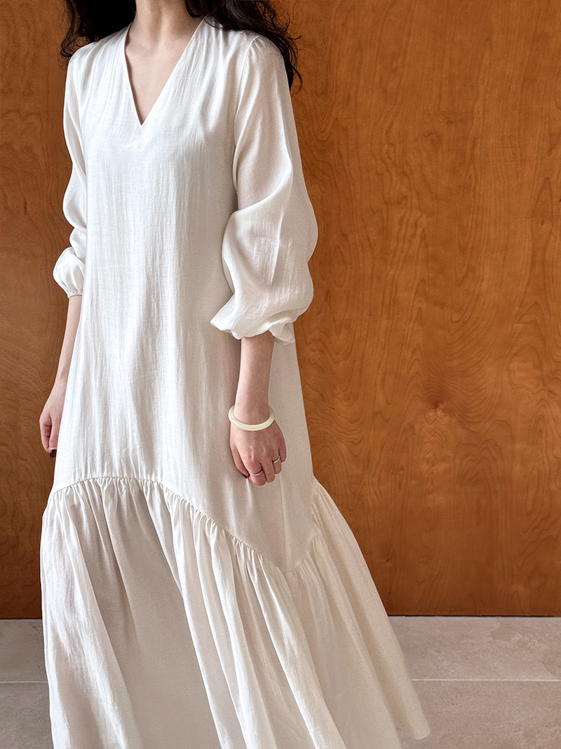 SY16280 A5 Master Quality French Design Fishtail Dress Spring New Loose Gentle Long Dress