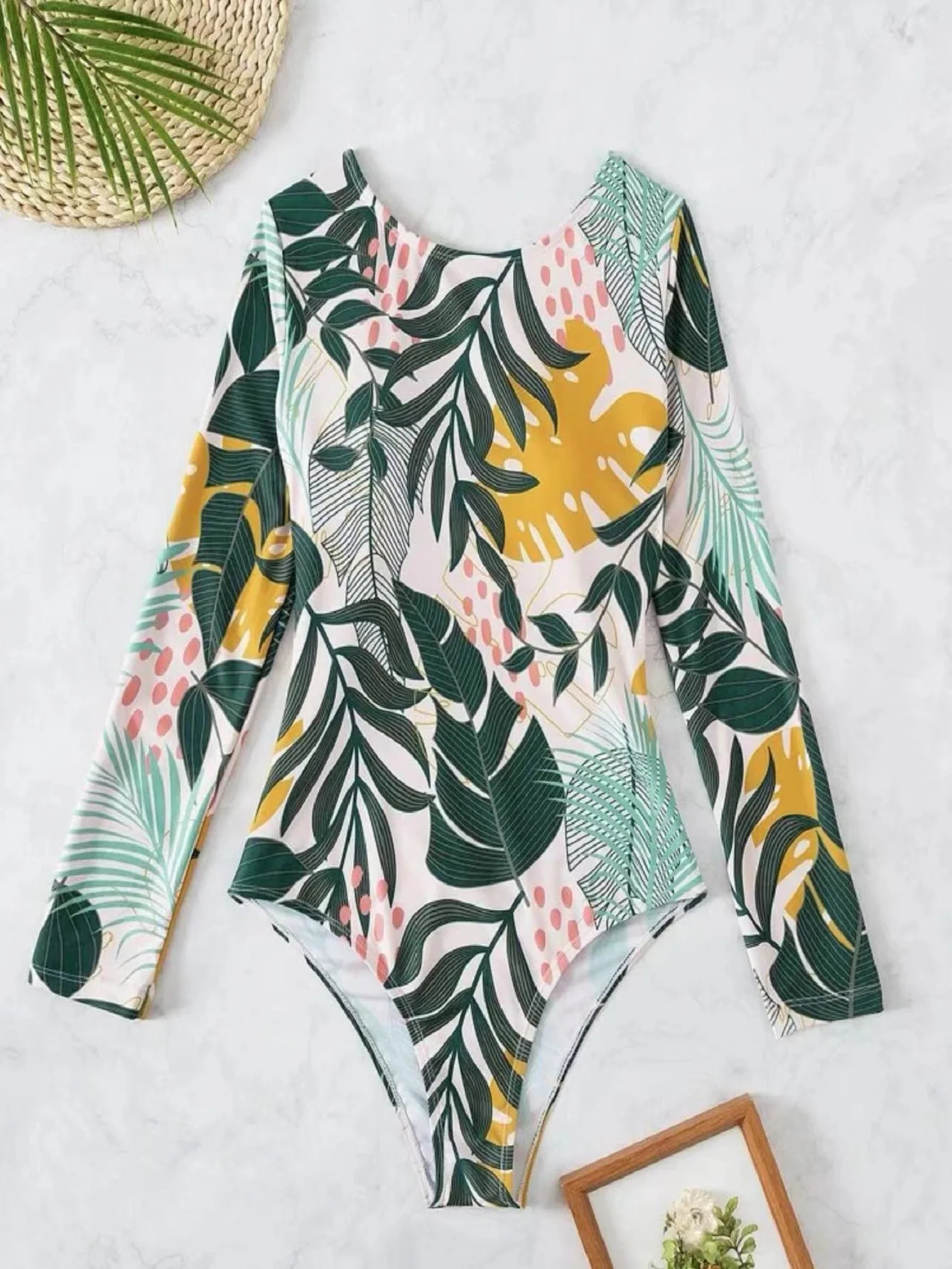 Cikini long sleeved womens swimsuit printed diving suit snorkeling summer beach bathroom set 250321