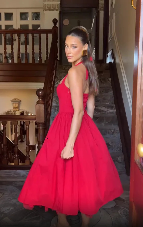 Elegant Solid High Waist Pleated A-line Dress Women Sexy Backless Sleeveless Slim Halter Dresses 2025 Street Party Vestidos 250325