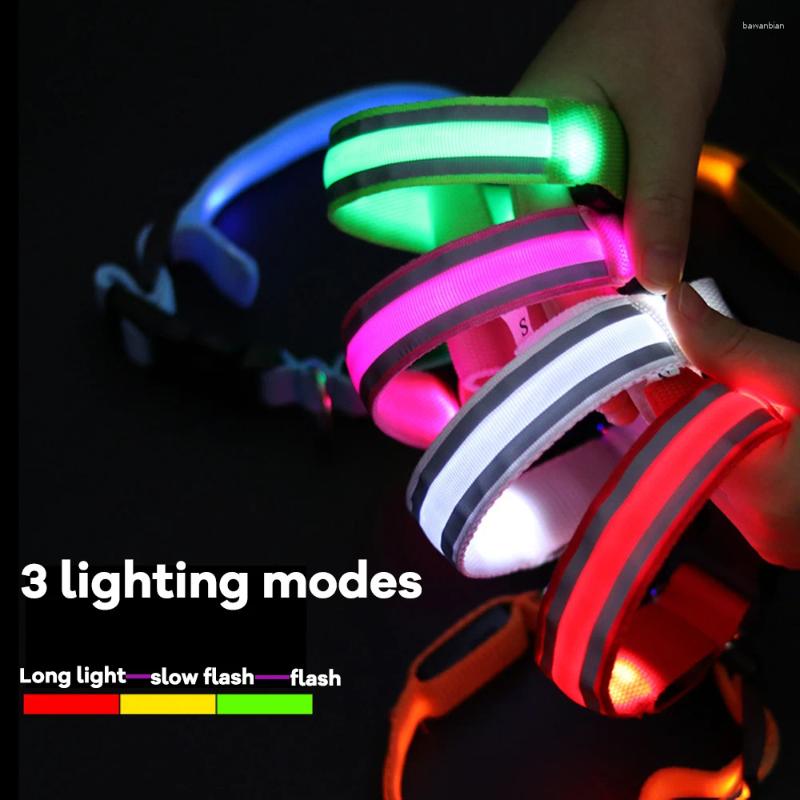 Dog Collar Nylon LED Glowing For Large Small Dogs Night Light Flashing Adjustable Collars Pet Supplies DogAccessories