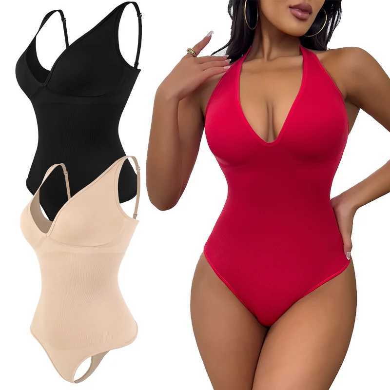 Slimbel Womens Deep V-neck Tight Hanger Top Abdominal Control Adjustable Shoulder Strap Shape Columbia Fajas thong Sexy Hip LiftXJ250325