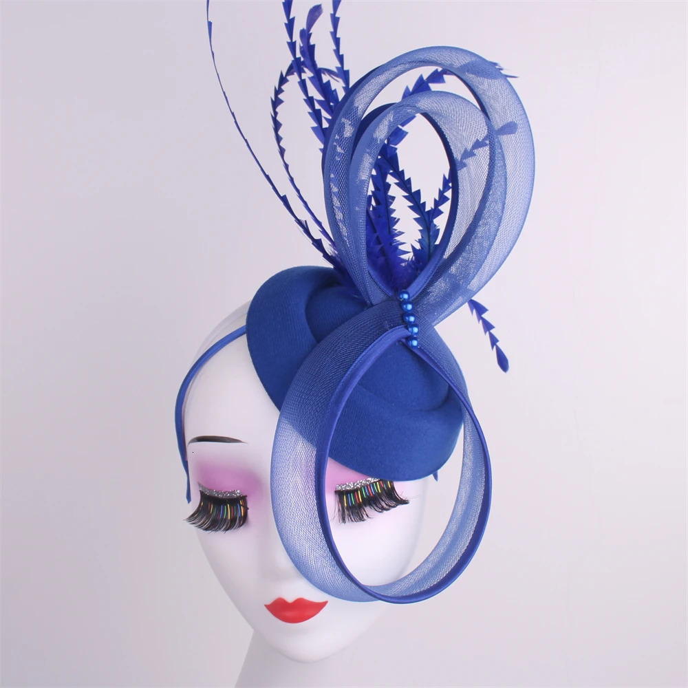 Ladies Royal Ascot Chapeau Cap Wedding Fascinator Hat Headpiece Women Church Party Pillbox With Headband Bride Party Fascinators 250322