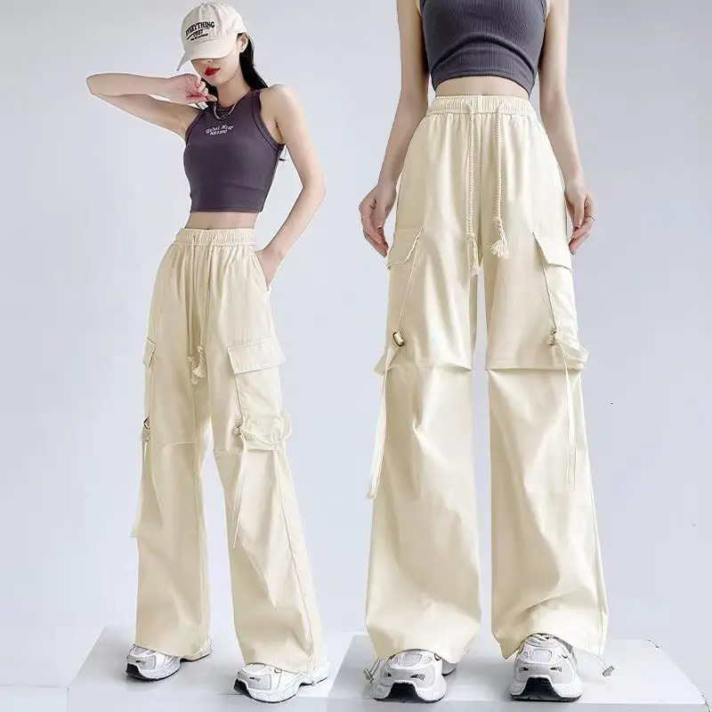 Casual womens goods Y2K street clothing underwear matching oversized sports pants dragging high waisted runners Trouser chic wide leg 250324Z