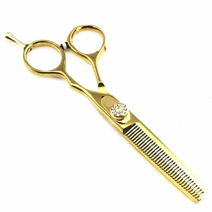 Professional 6 5.5 inch scissor JP 440c steel gold cut hair scissors cutting barber makeup thinning shears hairdresser scissors 250325 S2563