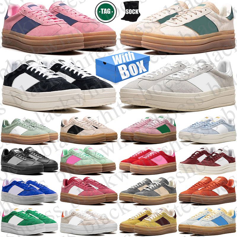 Free Shipping With Box Designer Gazells Bold platform sneakers Shoes chaussure for mens womens Pink Glow men women trainers scarpe Plate-forme casual luxury