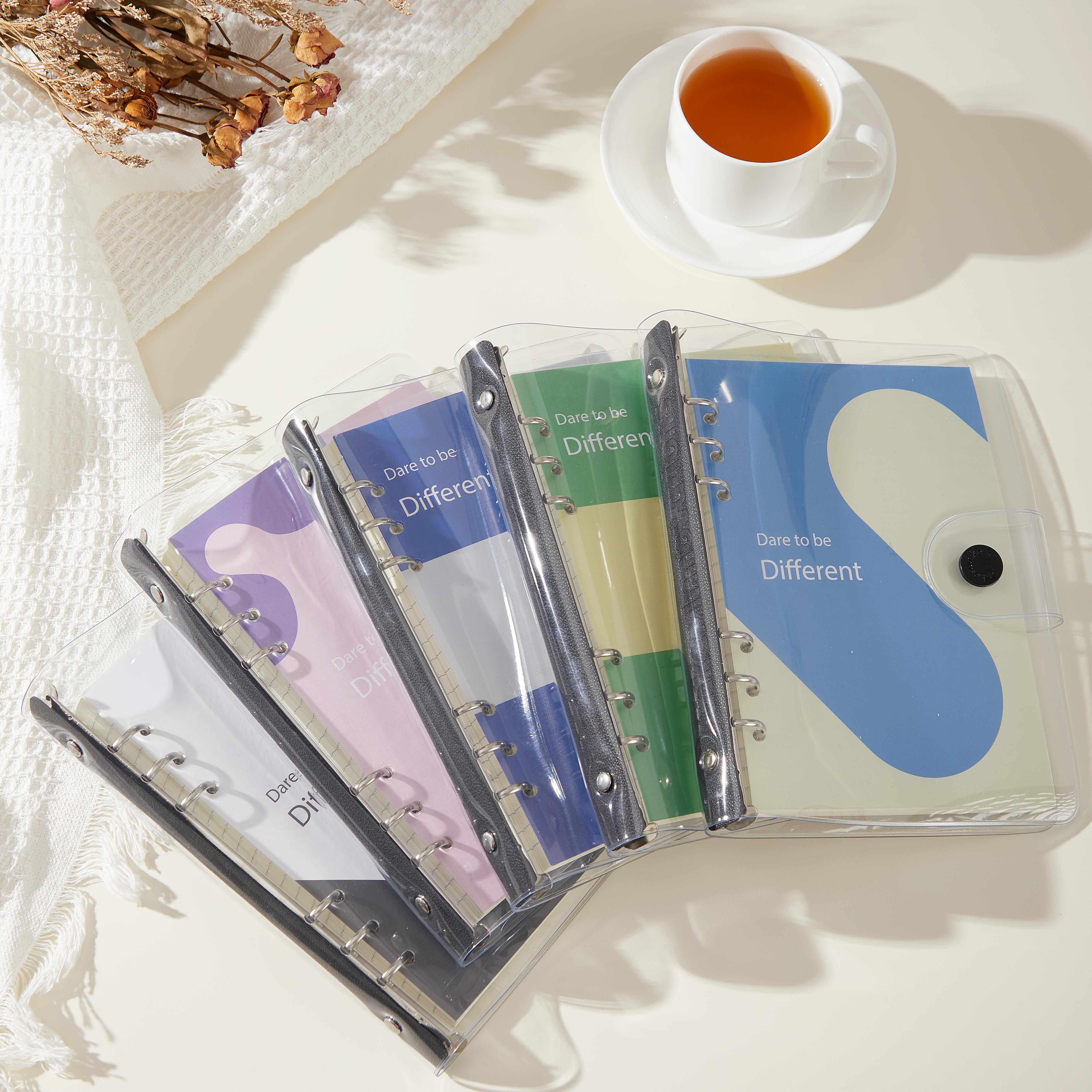 Versatile Translucent PVC Circular Ring Binder - Essential Desk Accessory for Efficient;A5 Notebook Binder - 6 Ring A5 Binder PVC Binder Refillable