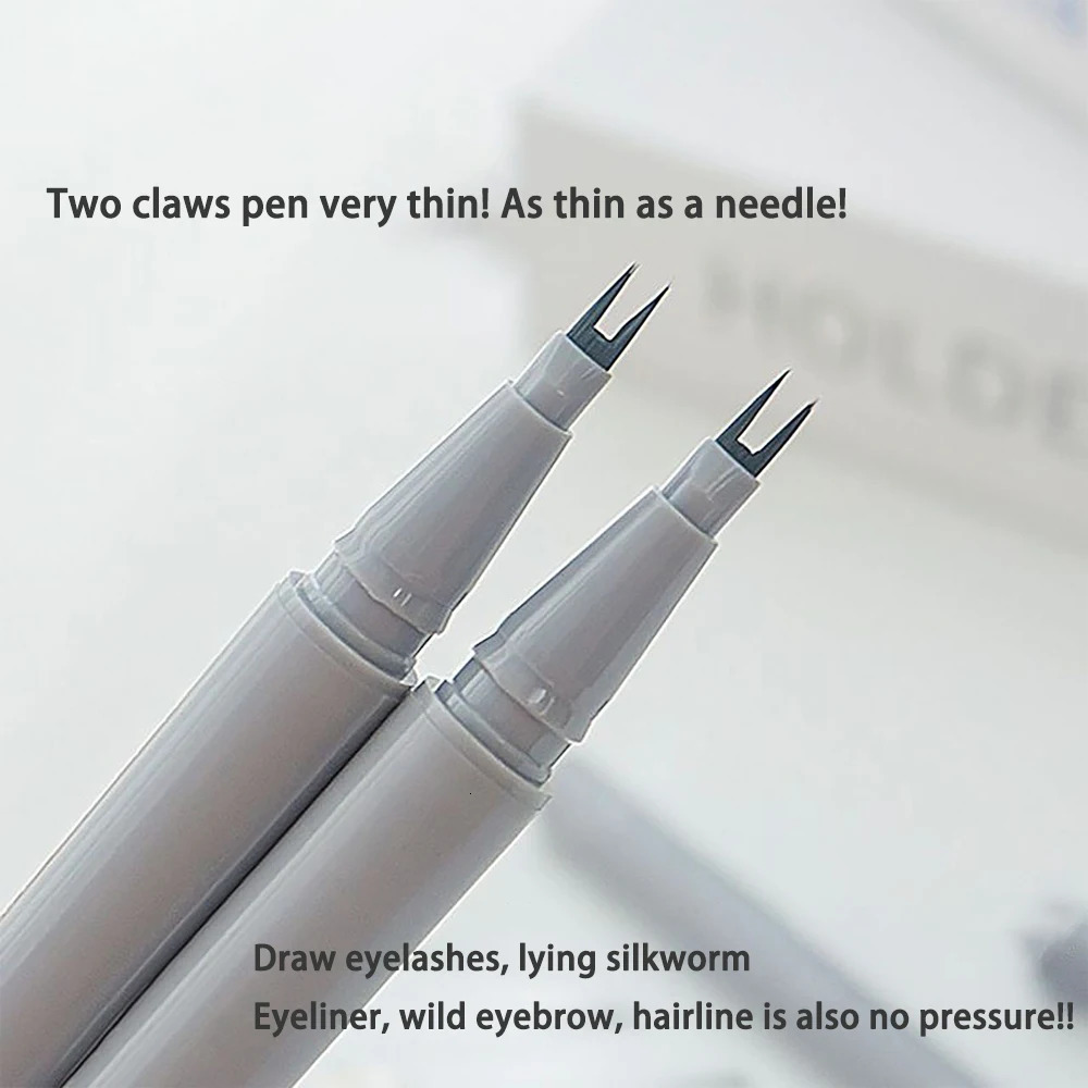Double-claw eyeliner extremely thin two-claw lower eyelashes eyeliner liquid pen is waterproof non-smudge and sweat-proof 250324