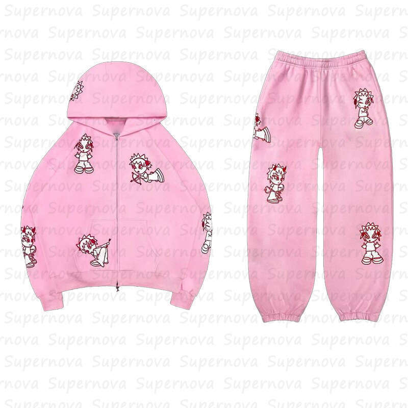 High Trendy Street Casual Hip Hop Zipper Coat Autumn/Winter New Embroidered Sweater Cardigan Top