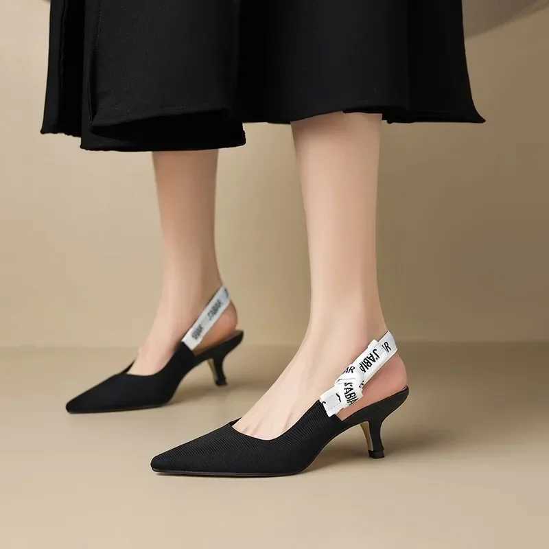 2024 Summer Sexy Poin H Fashion Letter Design Lace-up Elegant hot Wens Dress Stiletto Sandals Par Zapatos De Mujer Z250325
