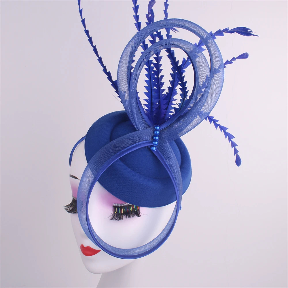 Ladies Royal Ascot Chapeau Cap Wedding Fascinator Hat Headpiece Women Church Party Pillbox With Headband Bride Party Fascinators 250322