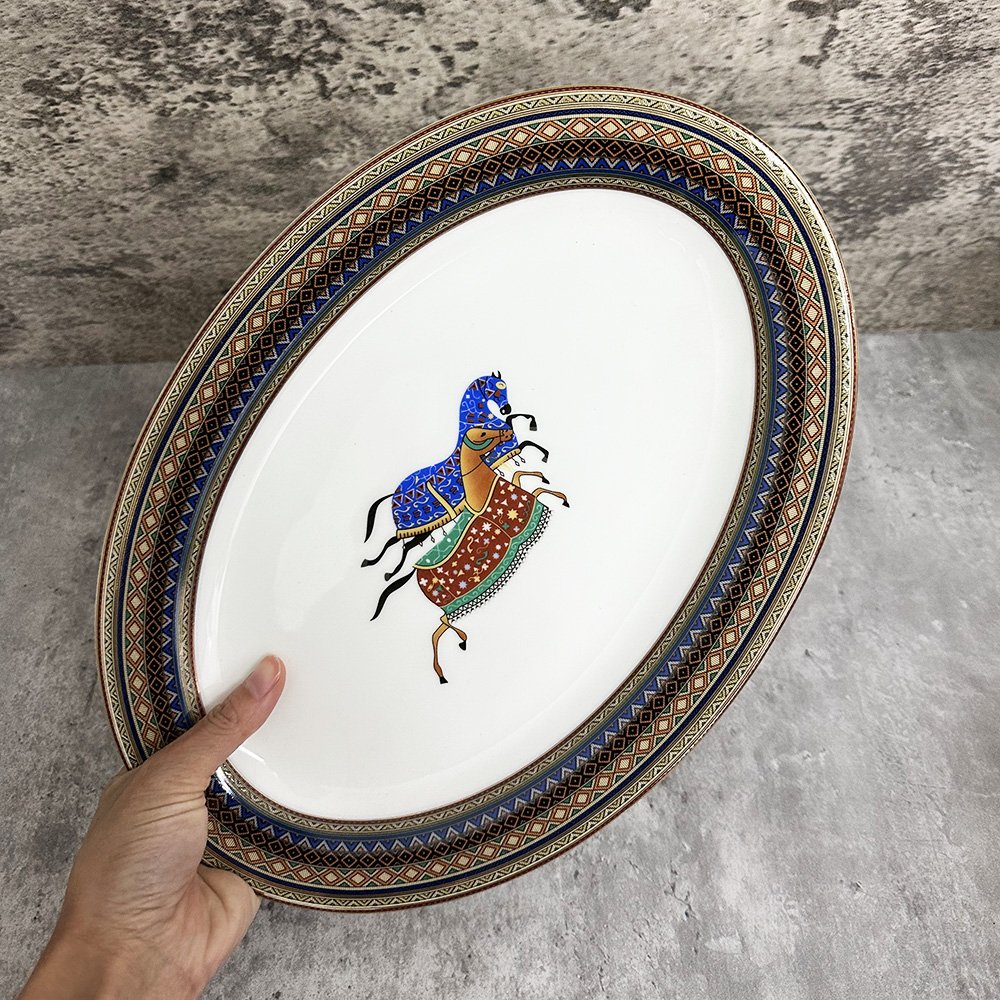 Bone China Oval Fish Plate Ceramic Tableware Sushi Dish Sashimi Plate Cooking Plate Molecular Cooking Tableware