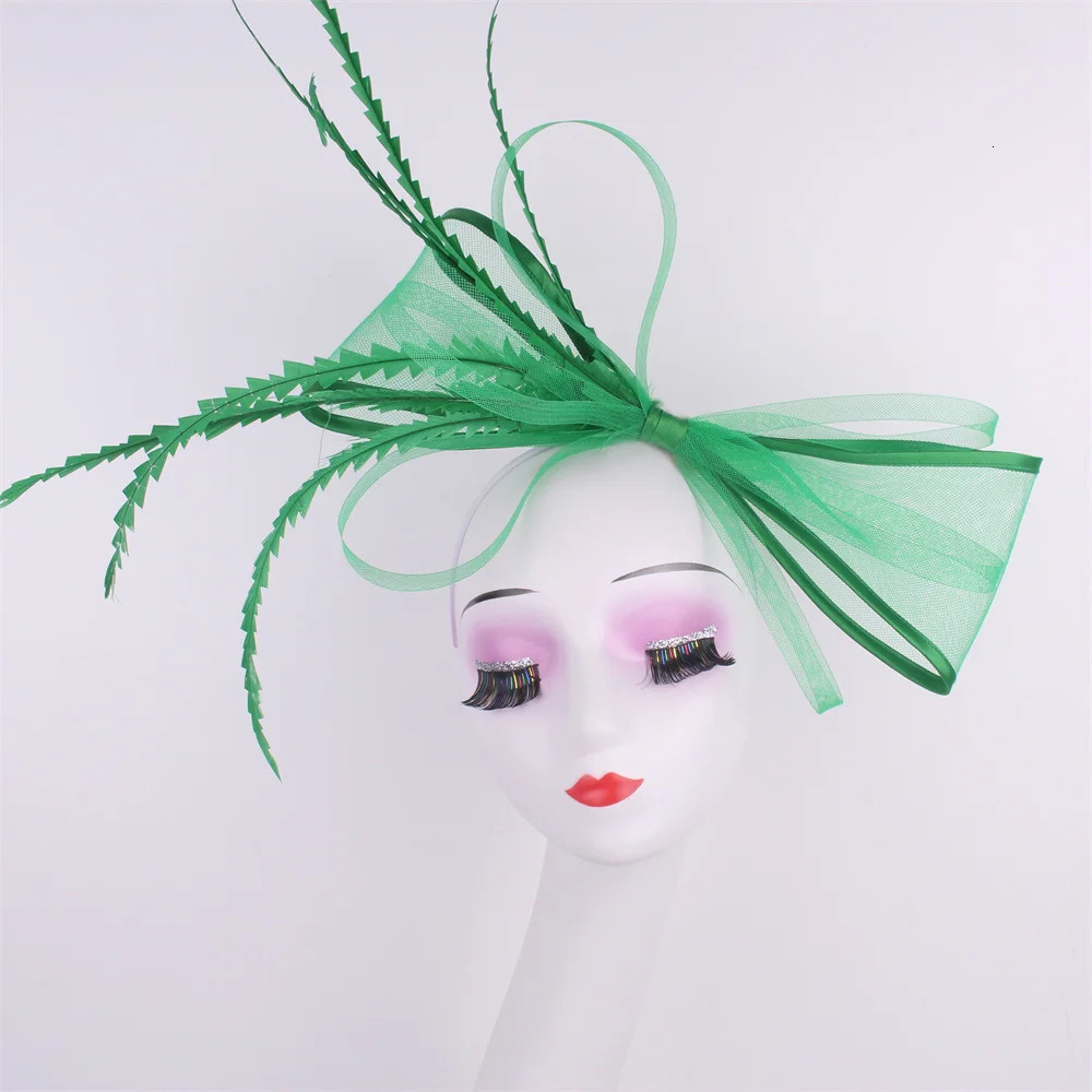 Purple Elegant Butterfly Charm Party Hat Wedding Headwear Bridal Hair Accessories Feather Pillow Hat Derby Head Finish Cotton Hat 250322