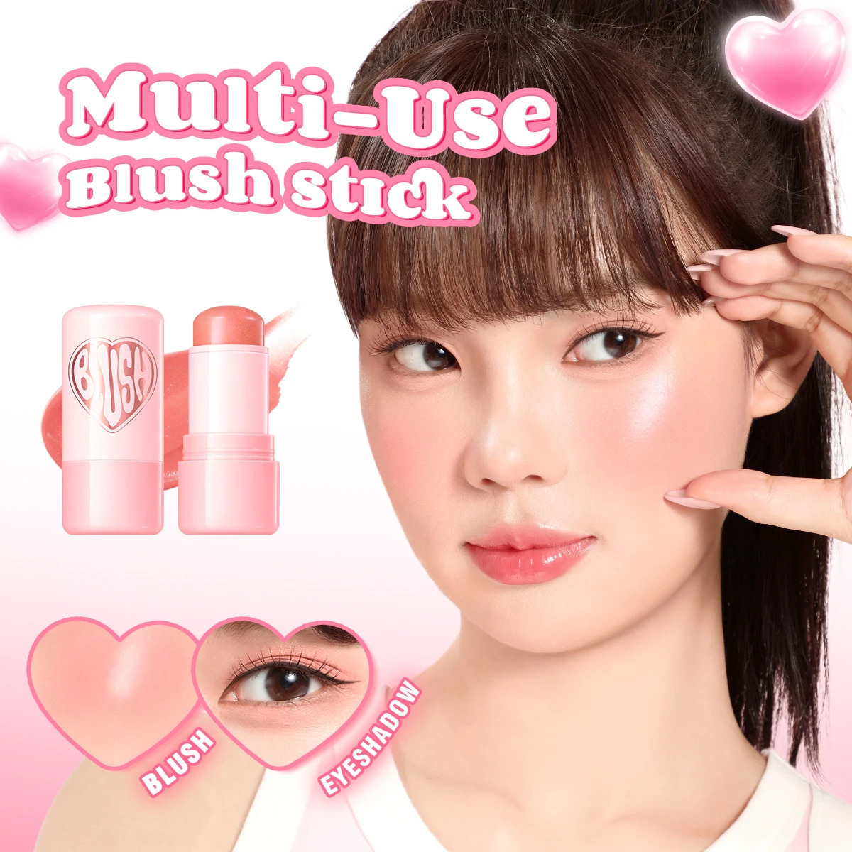 PINKFLASH Multi-Use Watery Blush Stick Blendeable High Pigment Long-lasting Moisturizing Face Blusher Contour Makeup Cosmetics 250324