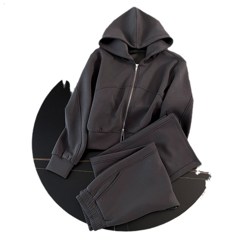 European Sportswear for Women's Spring Autumn 2024 New Style, Trendy High end, Slim Fashionable, Two piece Hoodie and Pants Set