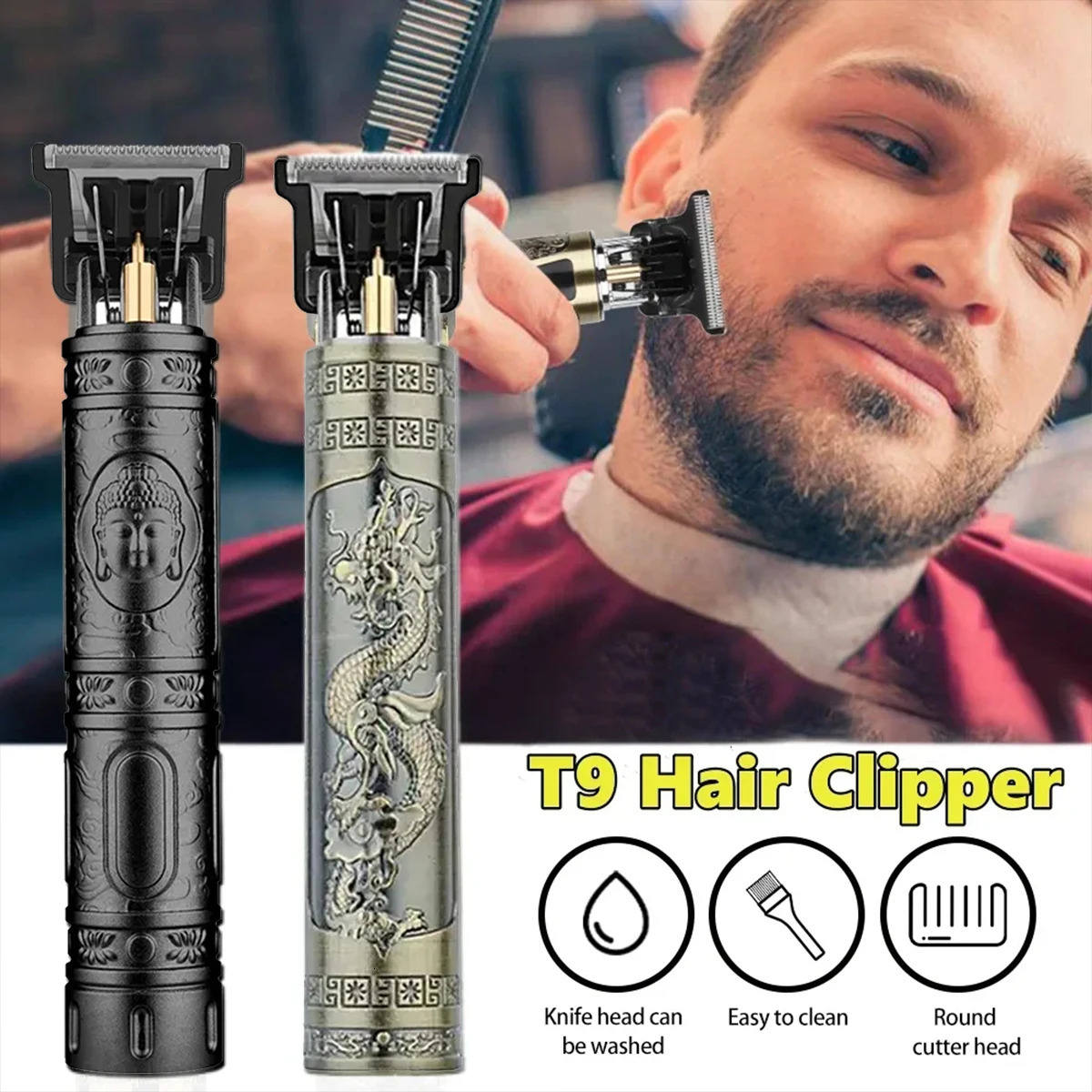 Professional Vintage Electric Rechargeable Hair Clipper Machine Hair Barber Trimmer For Men Hair Cutting 250324