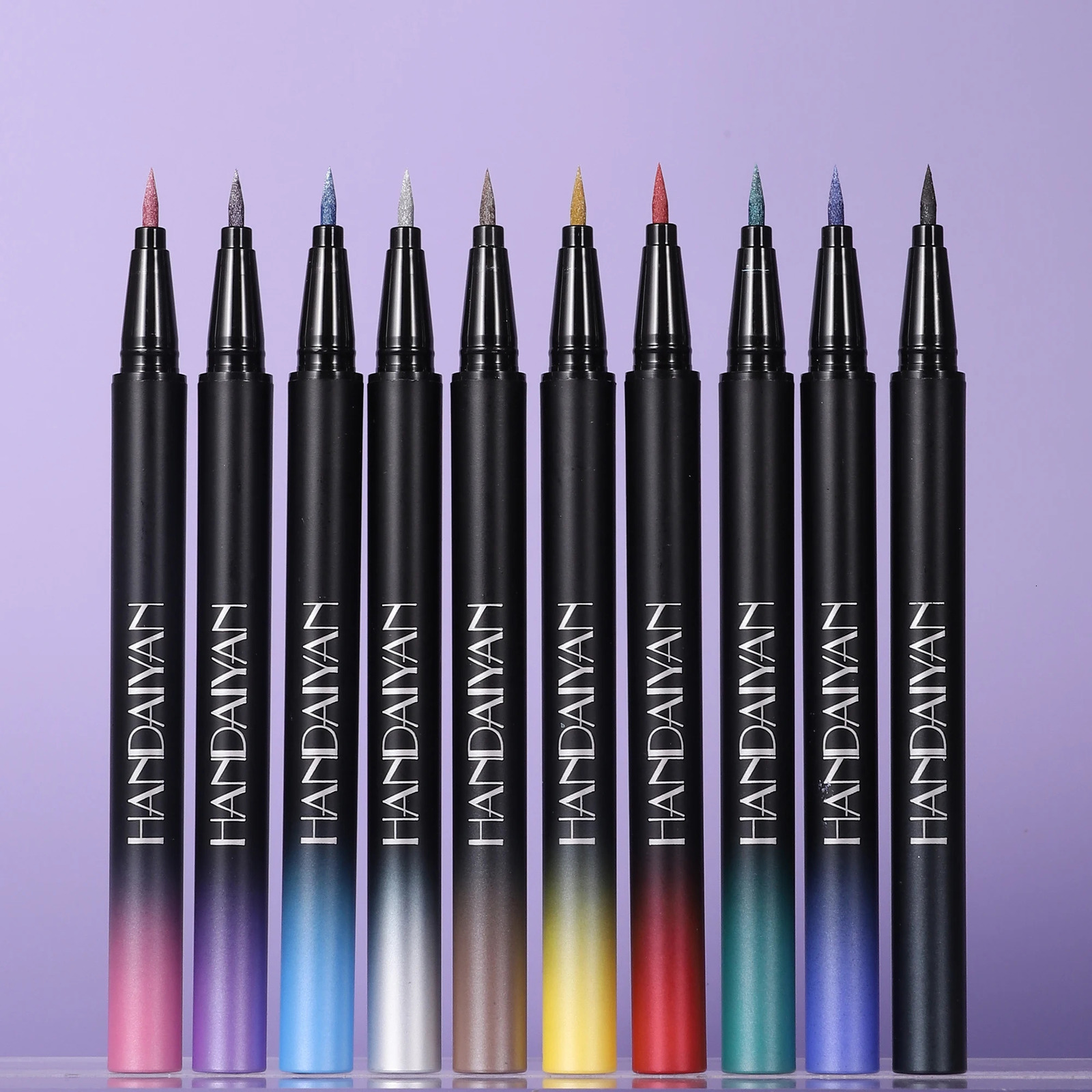 HANDAIYAN 10 Colors Glitter Liquid Eyeliner Long-wearing waterproof and non-smudging metallic shimmer color eye Liner pens 250324