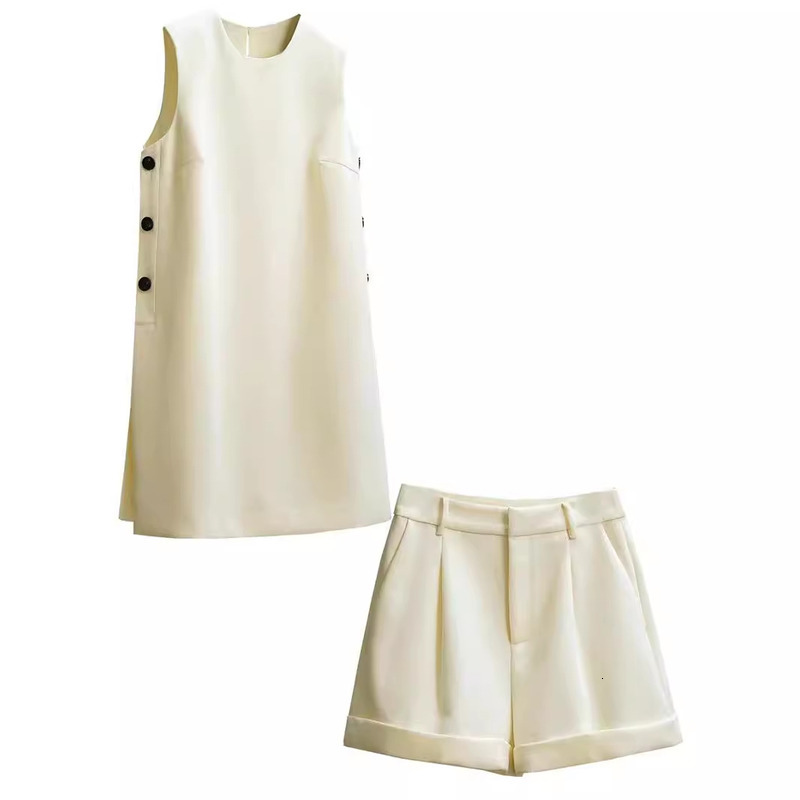 2024 Summer Fashion Set Sleeveless Dress Shorts Comfortable, Casual And Simple