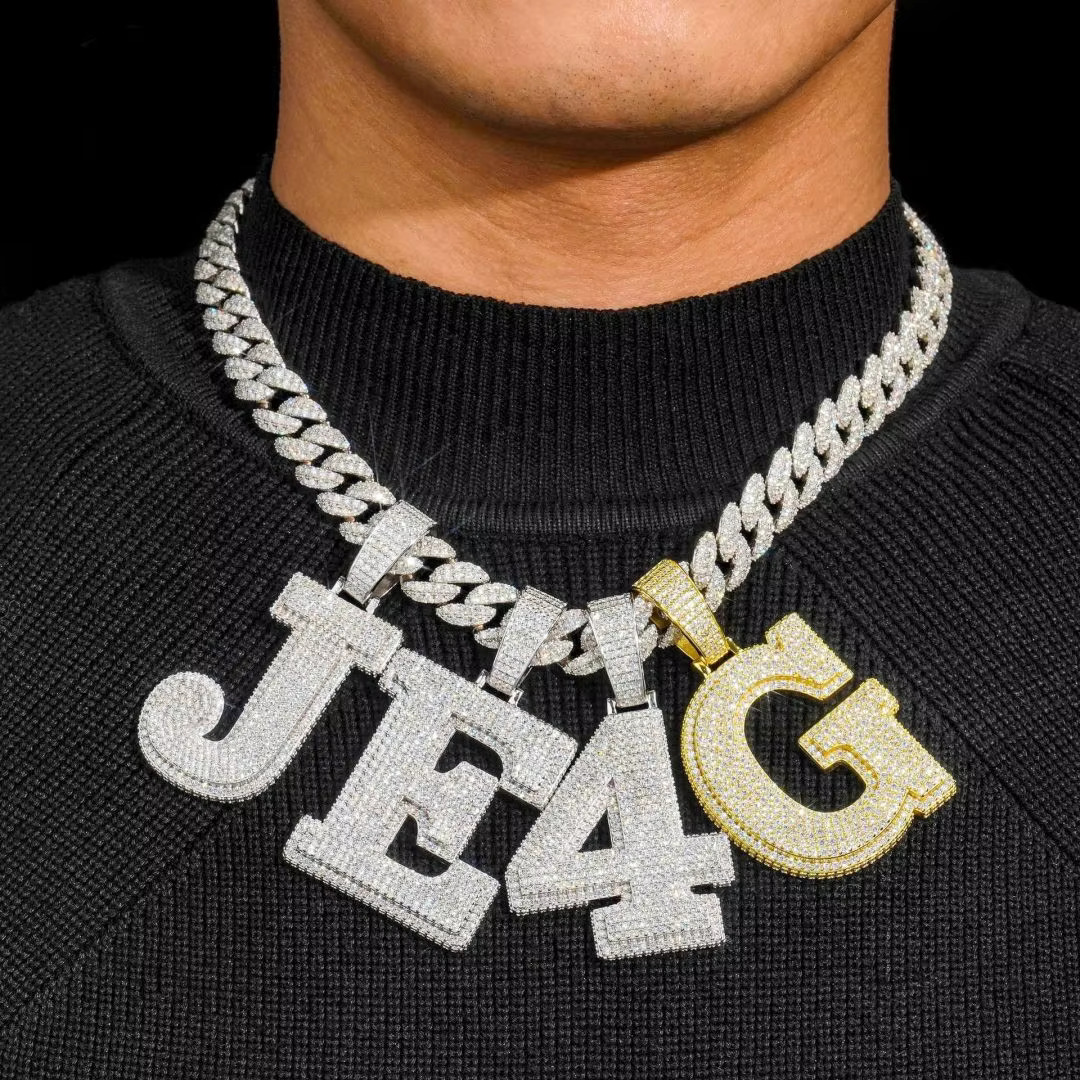 S925 Silver Alphanumeric Moissanite Pendant