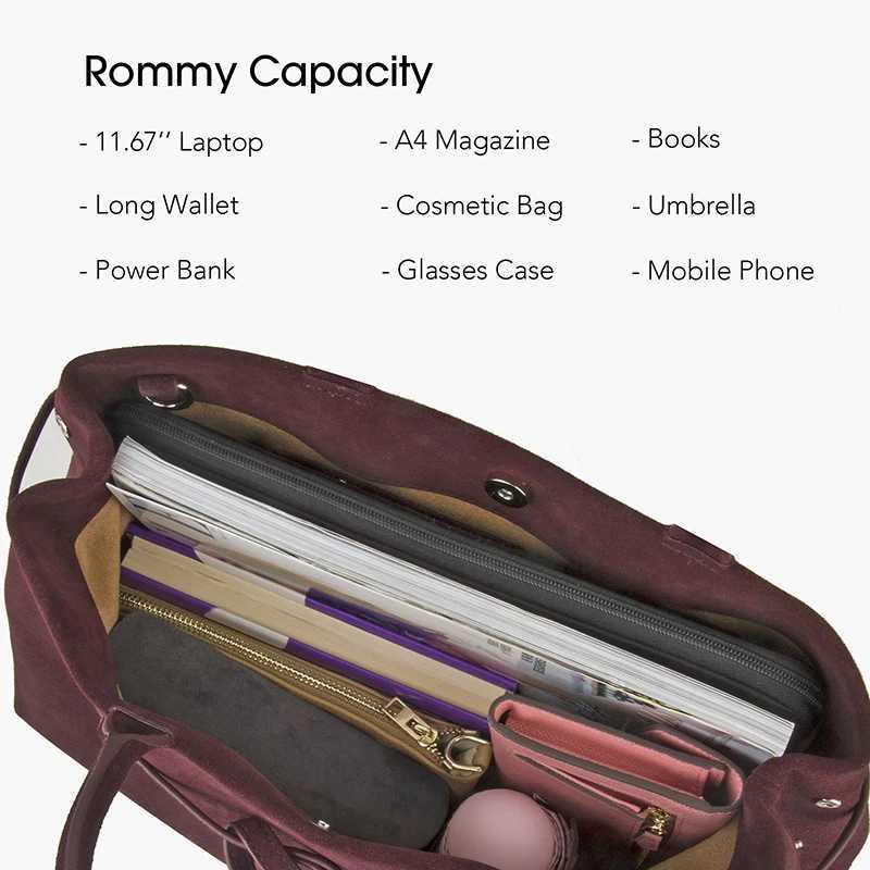 Donna in Natural Suede Burgundy handbag large capacity Chamois top handle handbag suitable for womens work with detachable shoulder straps Z250324