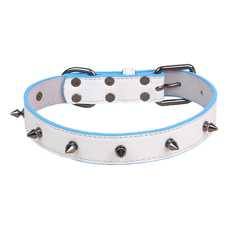 New customized models PU pet collar soft double-layer design rivets decoration fashionable and beautiful cats and dogs common