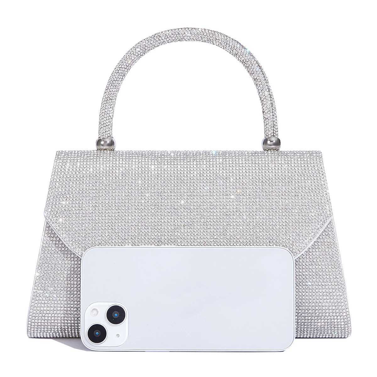 rhinestone handbag party sparkling evening bag fashionable shoulder bag wedding silver bag womens wallet Z250324